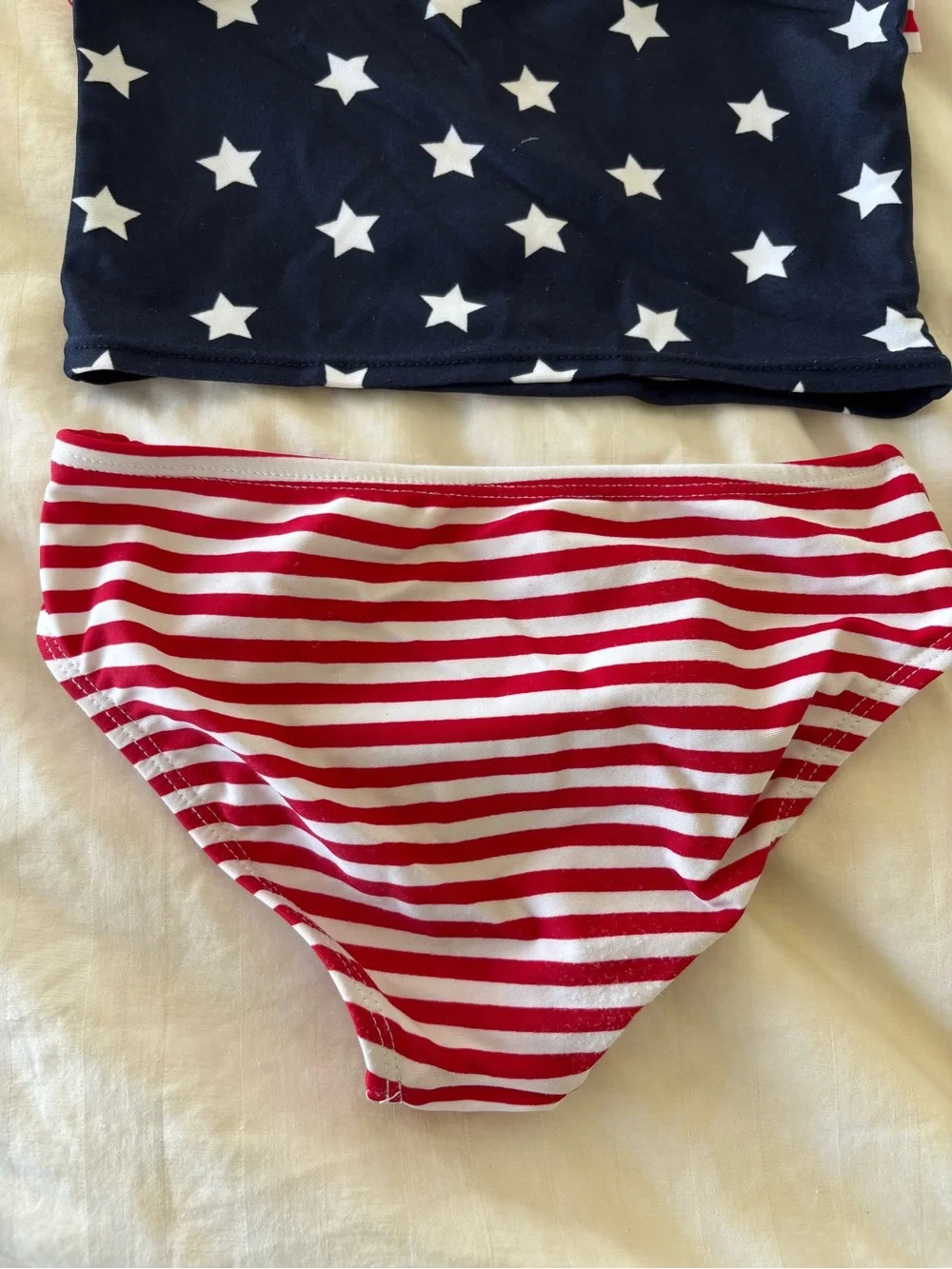 The Children's Place Girls Size 4 Red White Blue Stars 2-Piece swimsuit Bikini